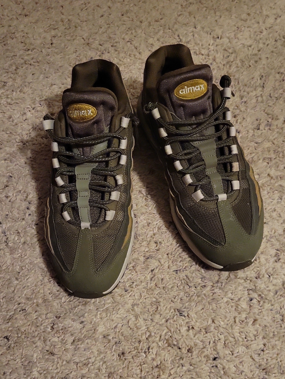 Nike Air Max Olive Green and Black Men's Sneakers